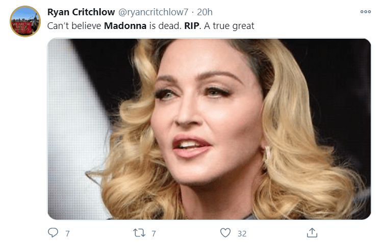 У мережі фанати "поховали" Мадонну