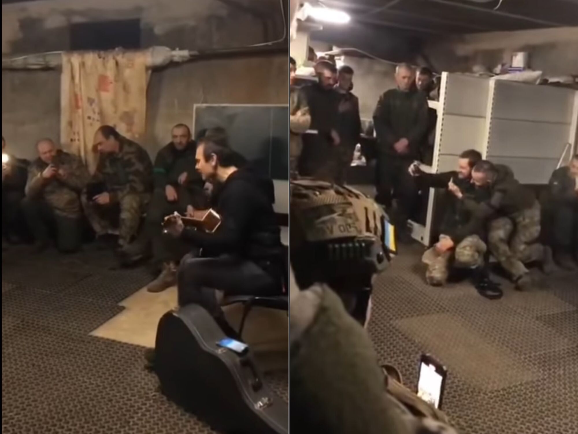 ''Під звуки канонади в Бахмуті'': Вакарчук заспівав із військовими ''Червону руту'' та ''Все буде добре''. Відео