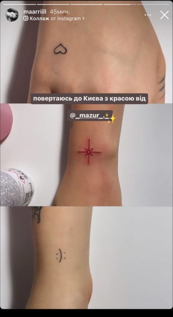 Нові татуювання доньки Олени Кравець / © instagram.com/maarriill